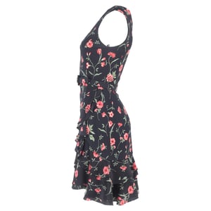 Michael Kors Collectie Bloemenprint Mini-jurk met Ceintuur in Multicolor Viscose