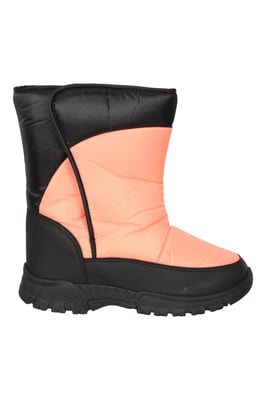 'Caribou' Kids Striped Snow Boots Snow Proof Everyday Winter Shoes Coral