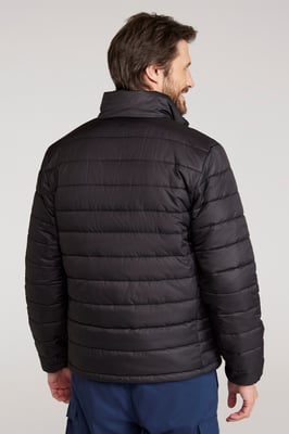 'Deaks' Men's Padded Jacket with Zipped Pockets Water Resistant Coat Black