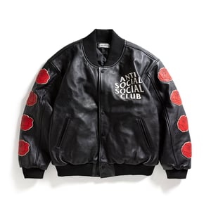 ASSC Petal to the Metal Leather Varsity Jacket in Black