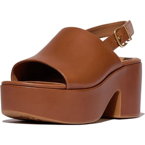 Fitflop Platfforms Hiel Backstrap Leer Dames Diep Tan Flip-Flops