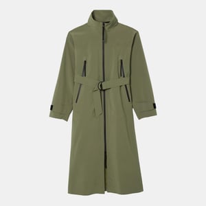 Women's Lacoste Long Oversized Water-Repellent Parka Jacket in Khaki