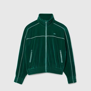 Women's Lacoste Oversized Zipped Velour Sweatshirt in Multi colour