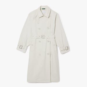 Women's Lacoste Oversized Denim Trench Coat in Grey