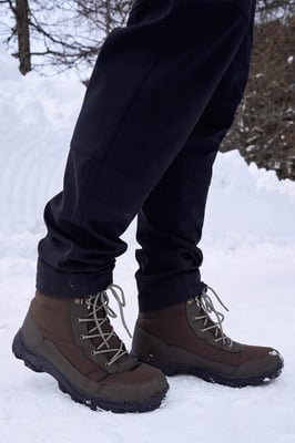 'Ohio' Men's Snow Boots Fleece Lined IsoTherm Waterproof Winter Skiing Shoes Brown