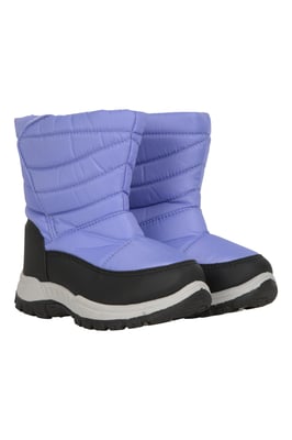 'Caribou' Kids Snow Boots Sherpa Lined Snow Proof Winter Shoes Purple