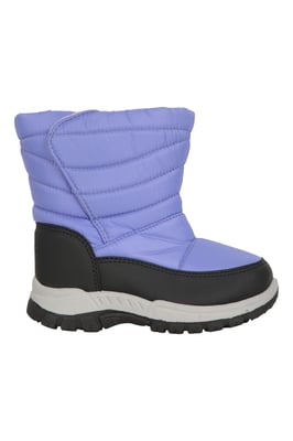 'Caribou' Kids Snow Boots Sherpa Lined Snow Proof Winter Shoes Purple