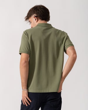379 Regular Fit Pique Polo in Khaki