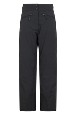 'Isola' Women's Extreme Ski Pants Multi Pocket Short Winter Snowboard Trouser Black