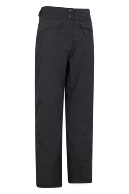 'Isola' Women's Extreme Ski Pants Multi Pocket Short Winter Snowboard Trouser Black
