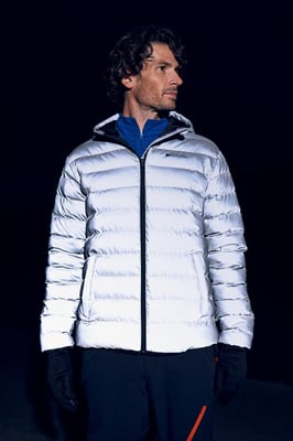 'Seasons' Men's Padded Jacket with Side Pockets Water Resistant Reflective Coat Silver