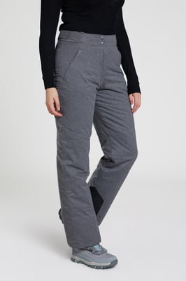 'Sub Zero' Women's Ski Trousers Waterproof Breathable Fleece Lined Winter Pants Light Grey