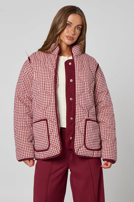 Gingham Quilted Coat