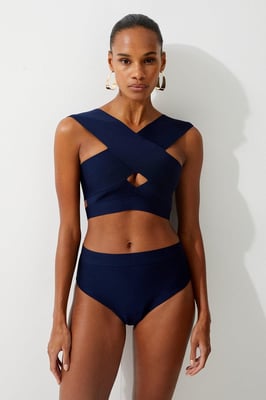 High Waisted Bandage Bikini Bottoms