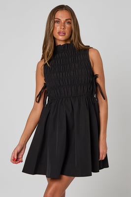 Shirred Mini Dress