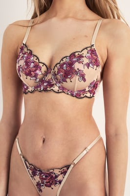Floral Embroidered Lingerie Set