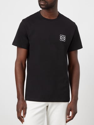 Anagram Embroidered Logo T-Shirt in Black