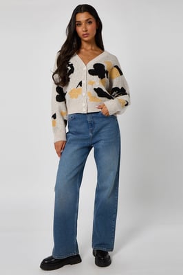 Floral Grey Cardigan