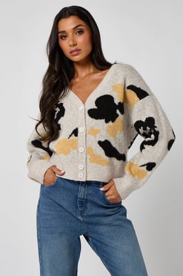 Floral Grey Cardigan