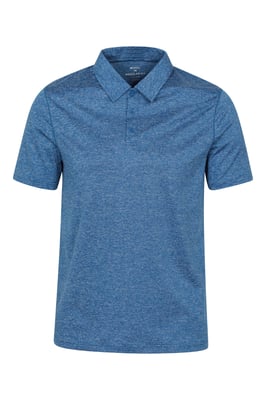 'Agra' Men's Striped Polo T-Shirt Sun Protection Sweat Wicking Tee Blue