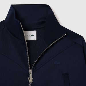 Women's Lacoste Cropped Full-Zip Sweatshirt in Navy