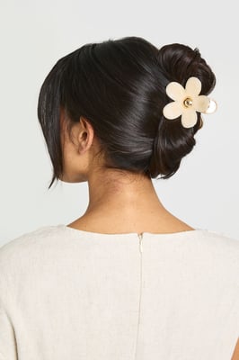 Marble Flower Hair Clip