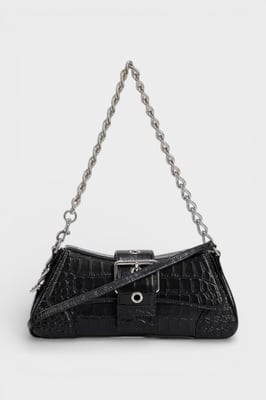 Balenciaga Lindsay Leather Shoulder Bag Black