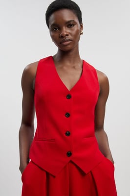 Soft Tailored Corset Back Detail Waistcoat