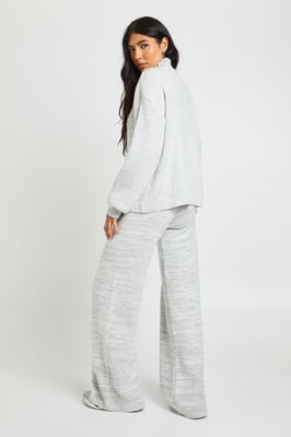 Tall Super Soft Zip Neck Oversized Jumper and Wide Leg Trouser Co-Ord