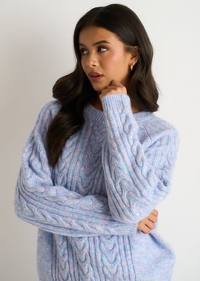 Blue Cable Flex Long Sleeves Jumper