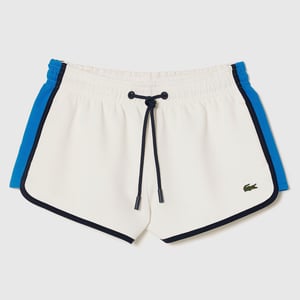 Women's Lacoste Contrast Panel Shorts in Cream