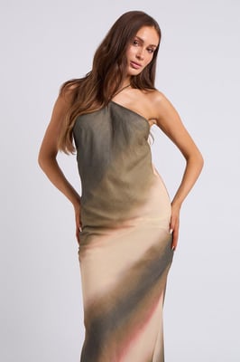 Ombre Beaded-Back Maxi Dress