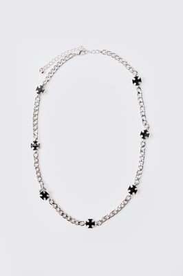 Cross Link Silver Necklace