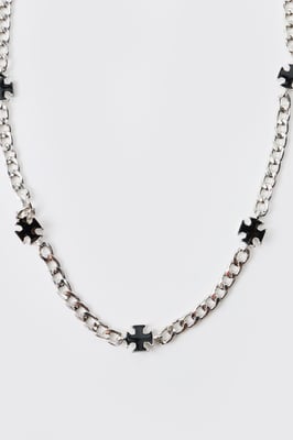 Cross Link Silver Necklace