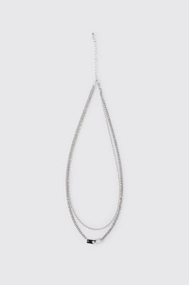 Link Tag Layered Necklace