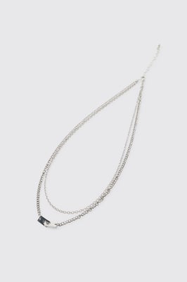 Link Tag Layered Necklace
