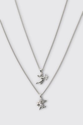Two Pack Cupid Charm Necklace