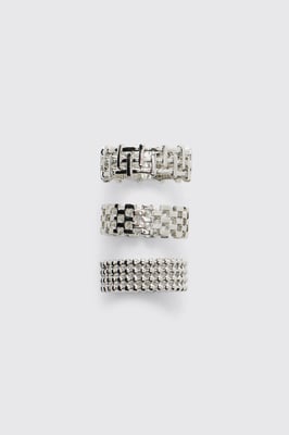 3 Pack Textured Rings