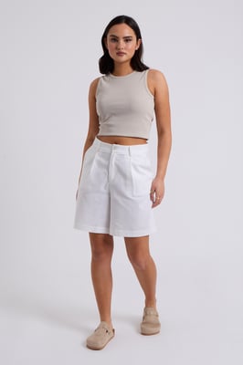 White Linen Blend Short