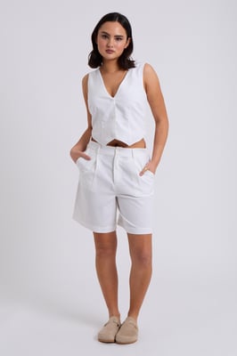 White Linen Blend Short