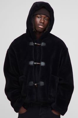 Relaxed Fit Borg Toggle Duffle Coat