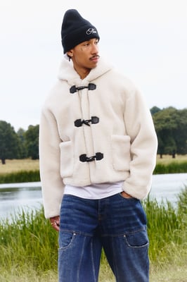 Relaxed Fit Borg Toggle Duffle Coat