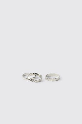 3 Pack Silver Rings