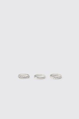 3 Pack Silver Rings