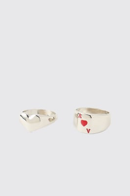 Two Pack Heart Rings