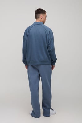 Oversized Premium Placketless Interlock Raglan Sleeve Polo