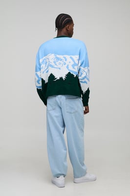 Oversized Boxy Ski Jacquard Knitted Jumper