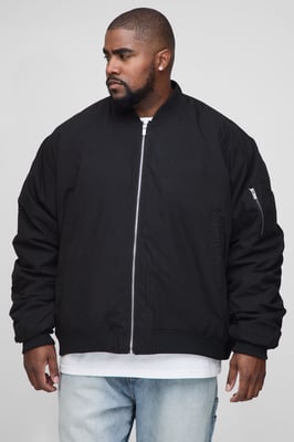 Plus Peached Embroidered MA1 Bomber Jacket