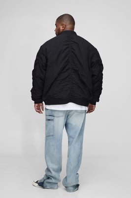 Plus Peached Embroidered MA1 Bomber Jacket