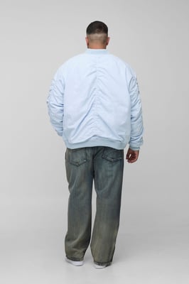 Plus Peached Embroidered MA1 Bomber Jacket